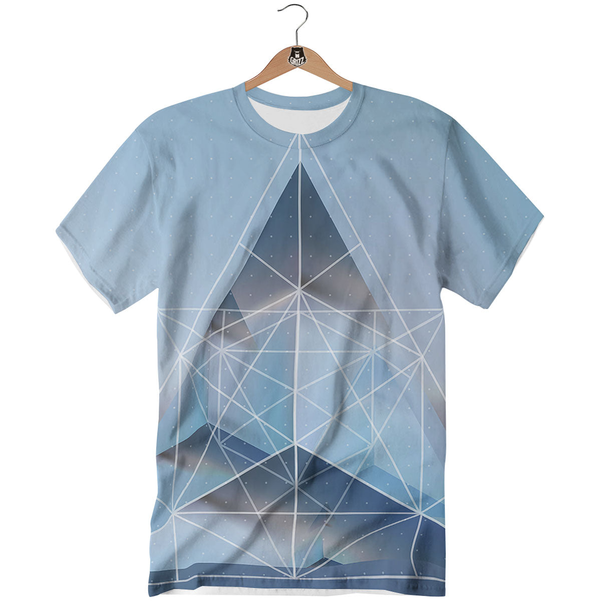 Pyramid Geometric Print T-Shirt-grizzshop
