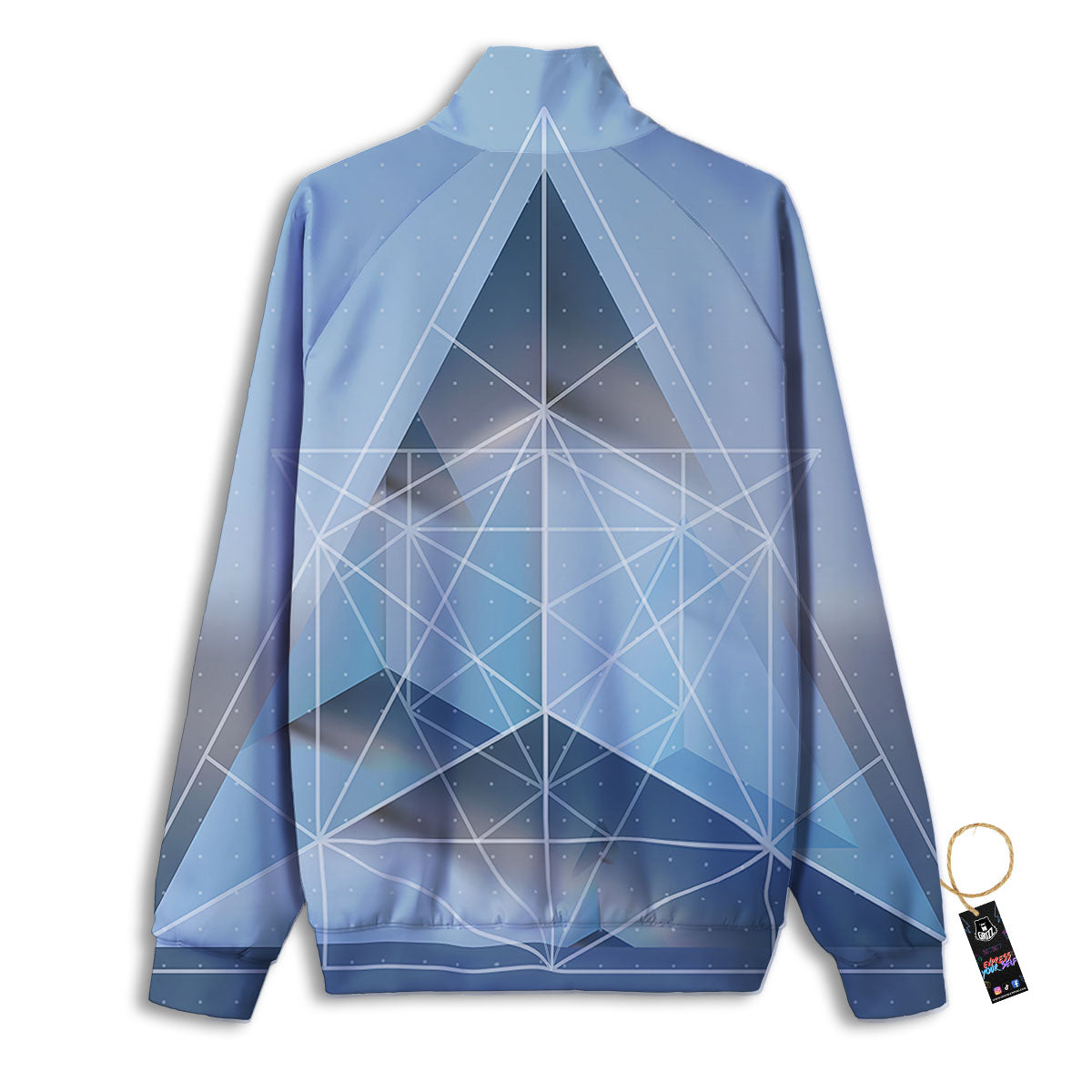 Pyramid Geometric Print Track Jacket-grizzshop