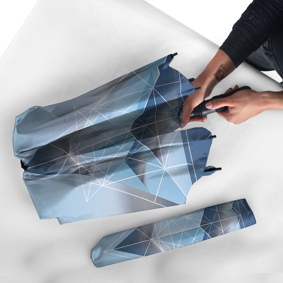 Pyramid Geometric Print Umbrella-grizzshop