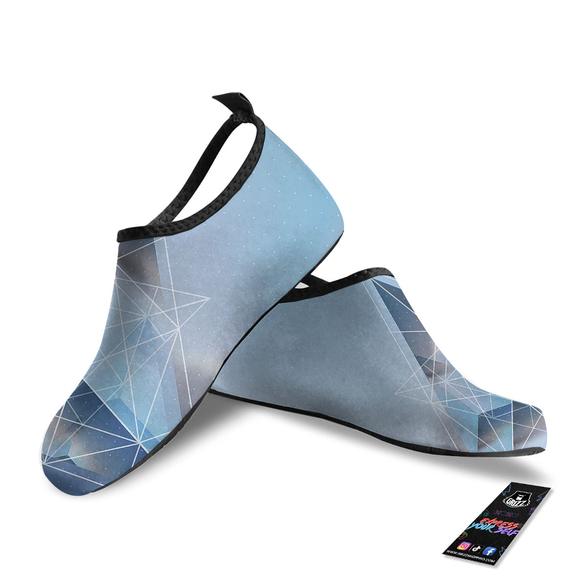 Pyramid Geometric Print Water Shoes-grizzshop