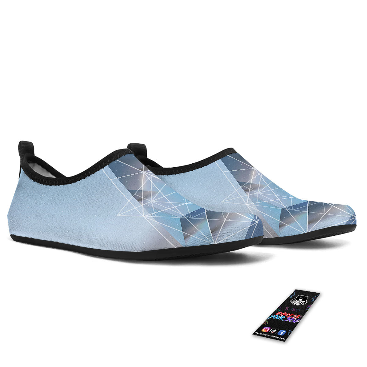 Pyramid Geometric Print Water Shoes-grizzshop