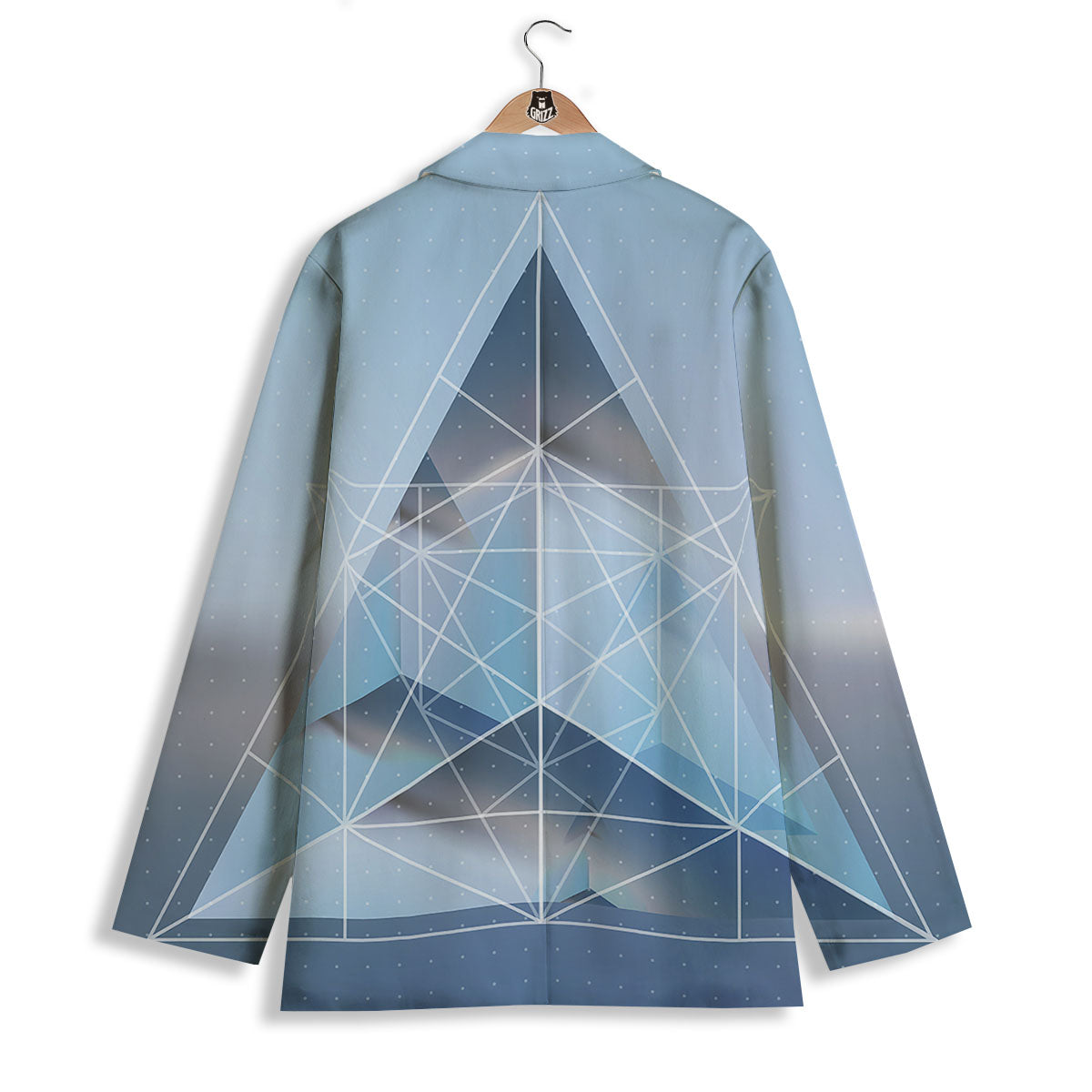 Pyramid Geometric Print Women's Blazer-grizzshop