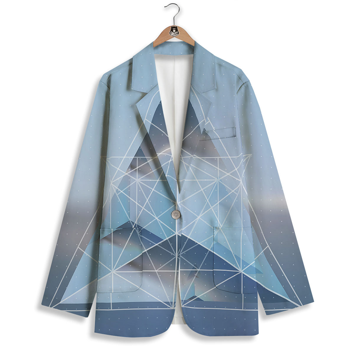Pyramid Geometric Print Women's Blazer-grizzshop
