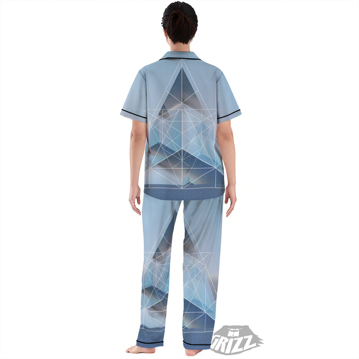 Pyramid Geometric Print Women's Pajamas Set-grizzshop