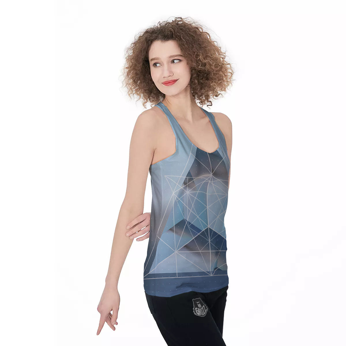 Pyramid Geometric Print Women's Racerback Tank Top-grizzshop