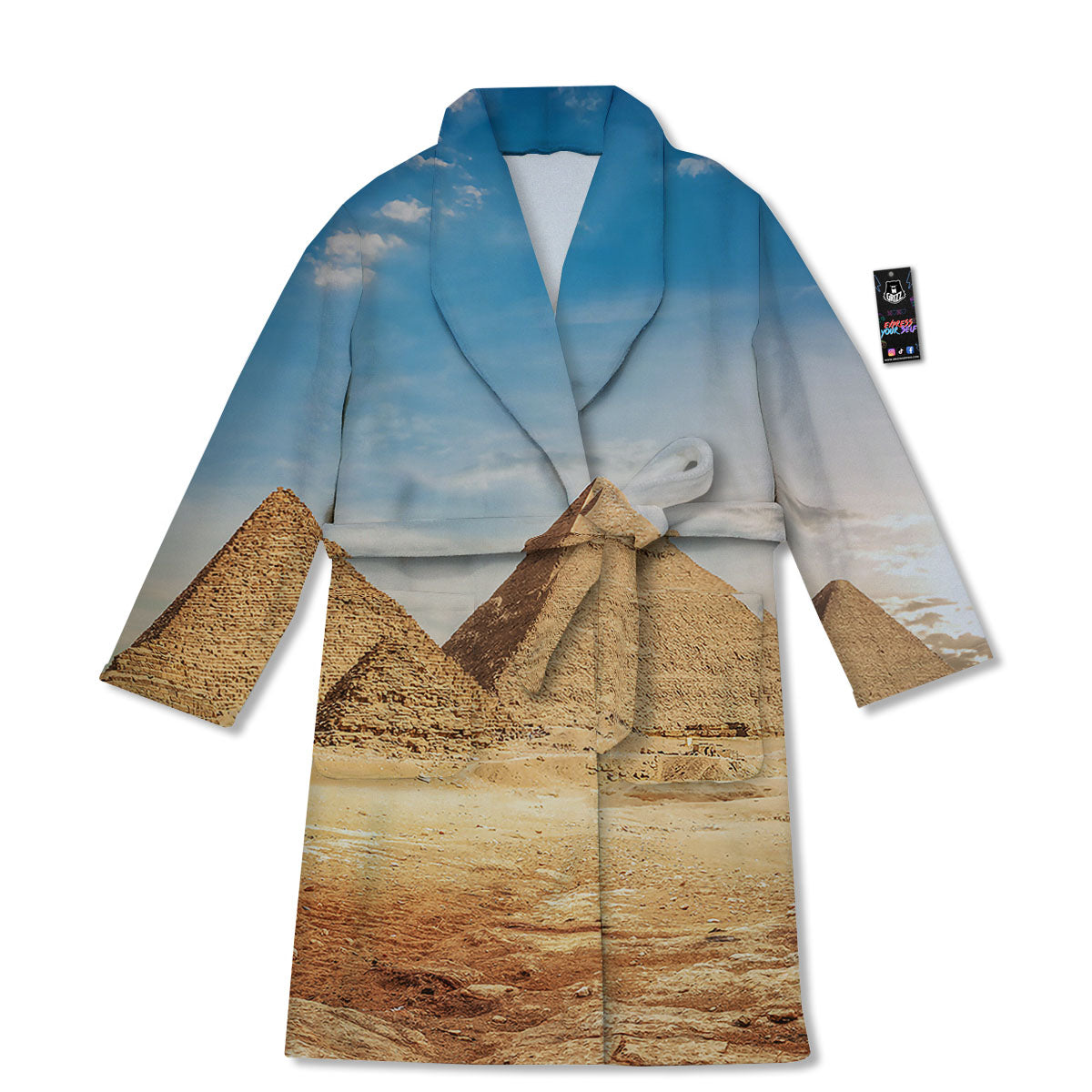Pyramid Giza Print Bathrobe-grizzshop