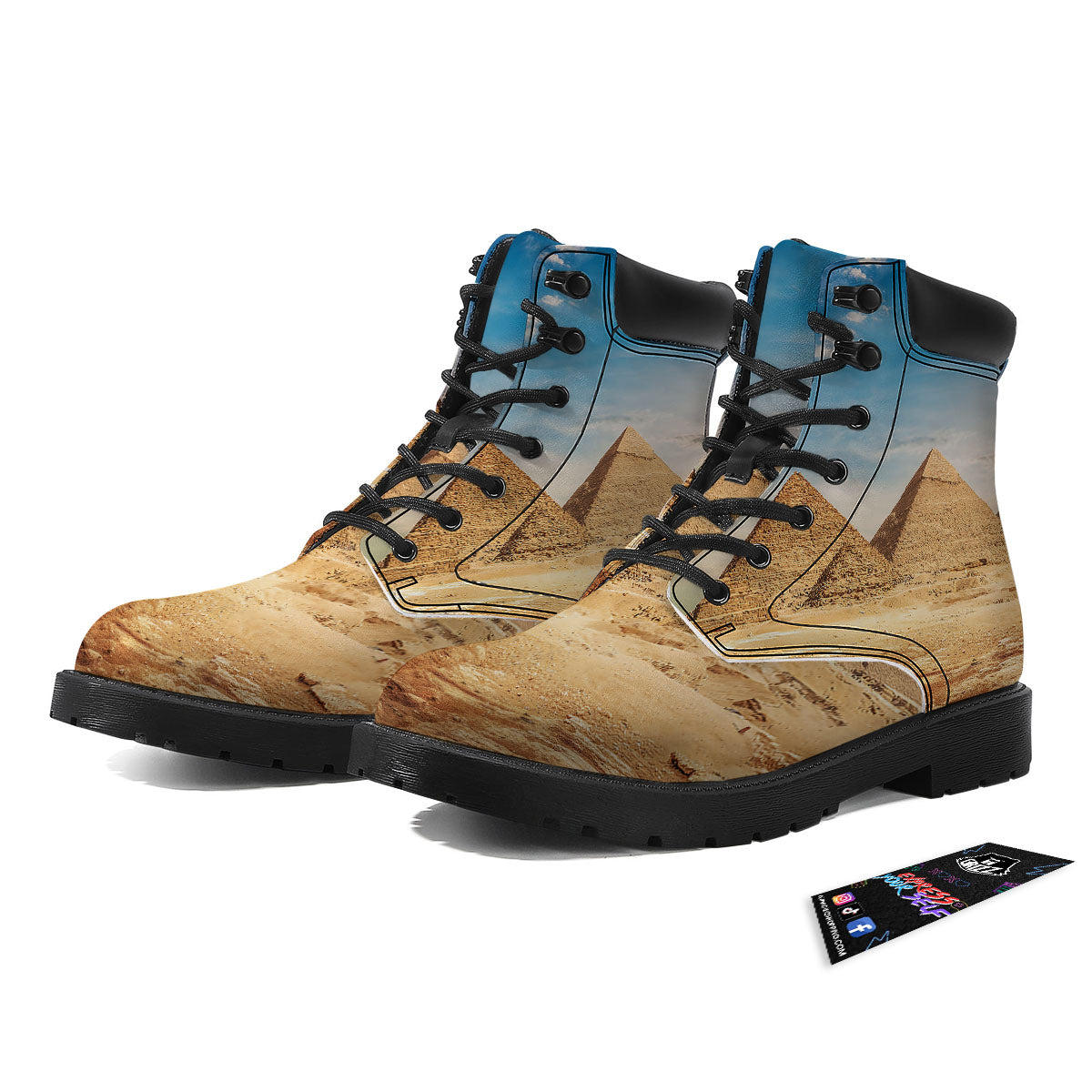 Pyramid Giza Print Boots-grizzshop