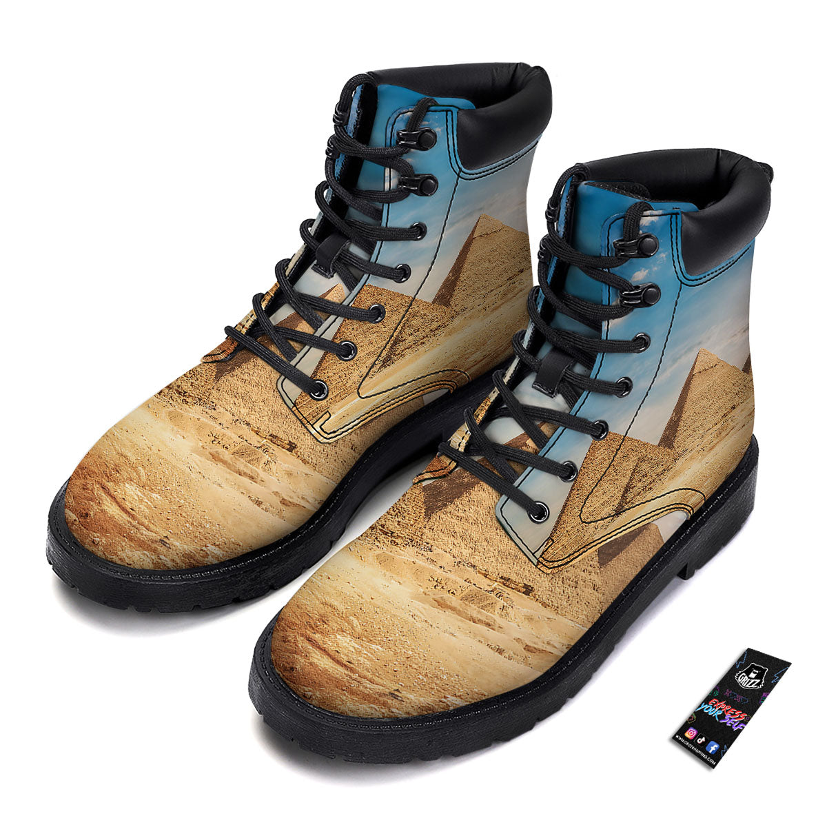 Pyramid Giza Print Boots-grizzshop