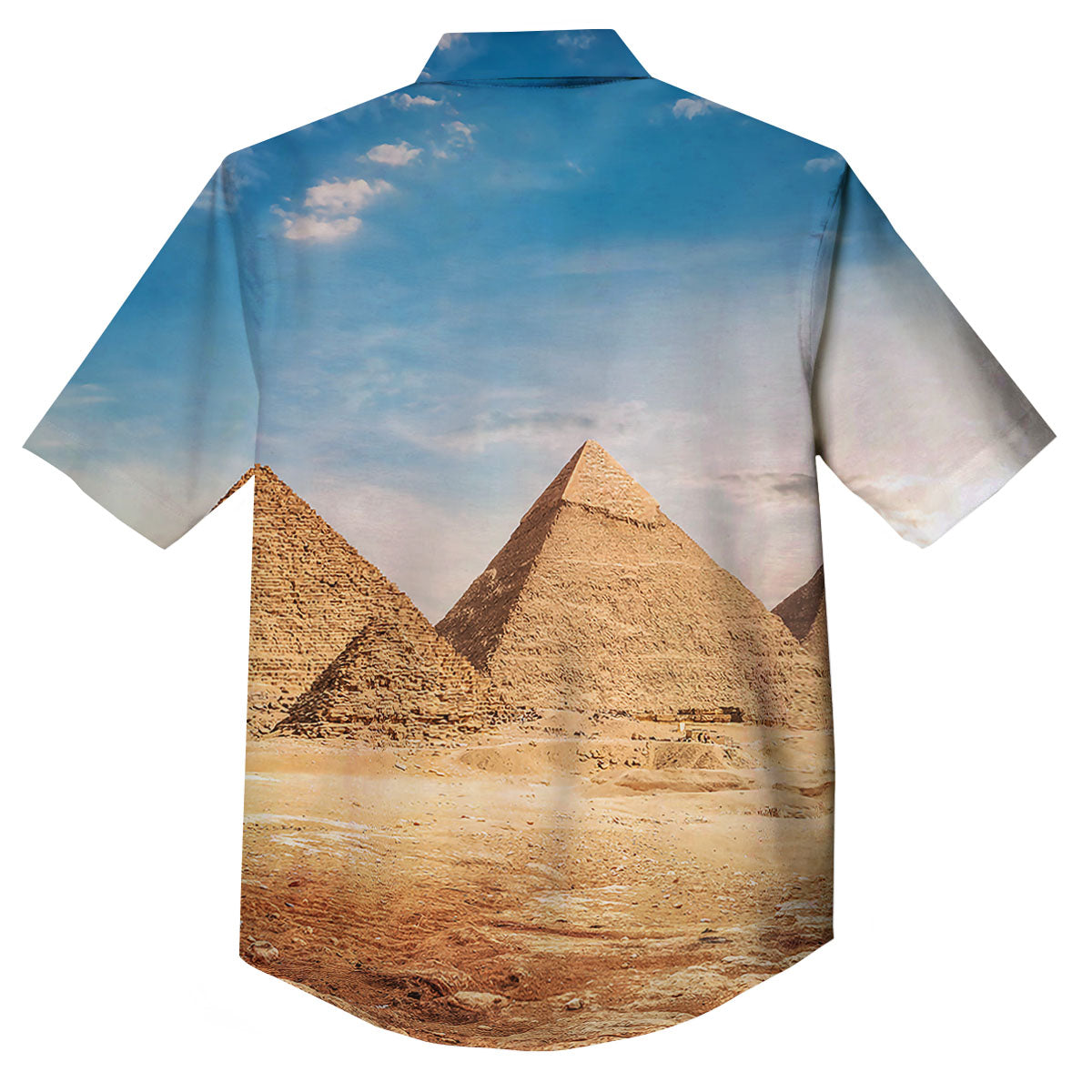 Pyramid Giza Print Button Up Shirt-grizzshop