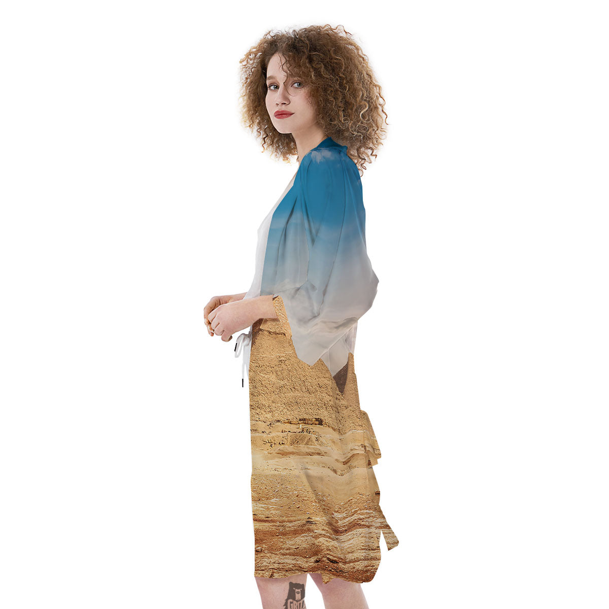 Pyramid Giza Print Kimono-grizzshop
