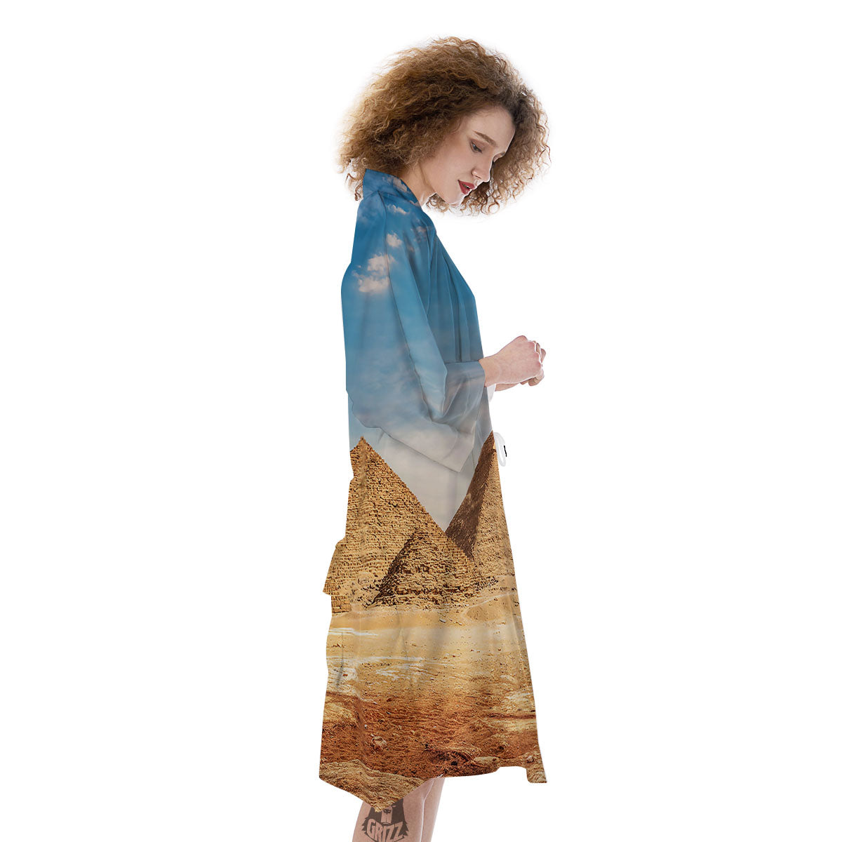 Pyramid Giza Print Kimono-grizzshop