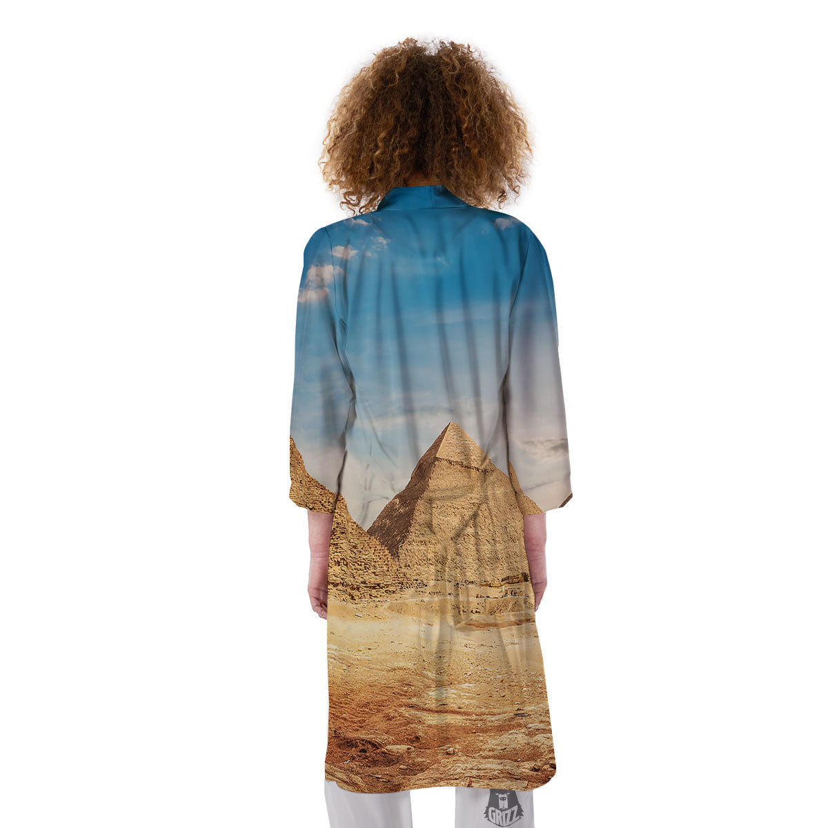 Pyramid Giza Print Kimono-grizzshop