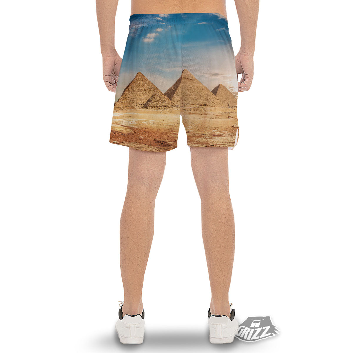 Pyramid Giza Print Men's Gym Shorts-grizzshop