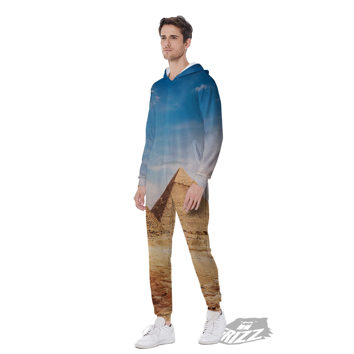 Pyramid Giza Print Men's Jumpsuit-grizzshop