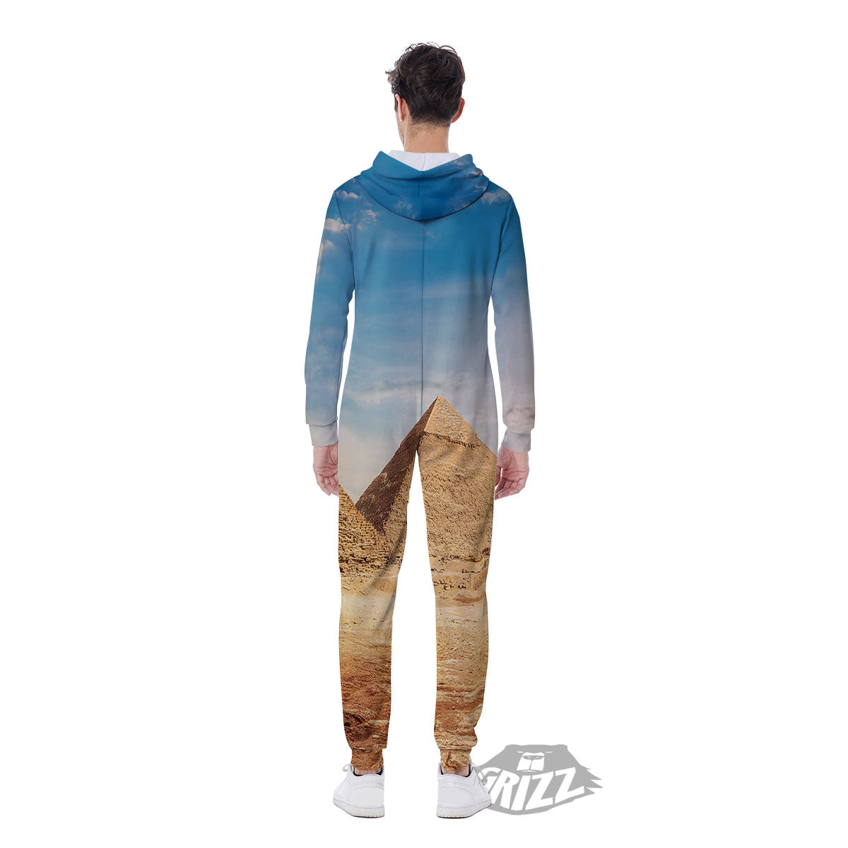 Pyramid Giza Print Men's Jumpsuit-grizzshop