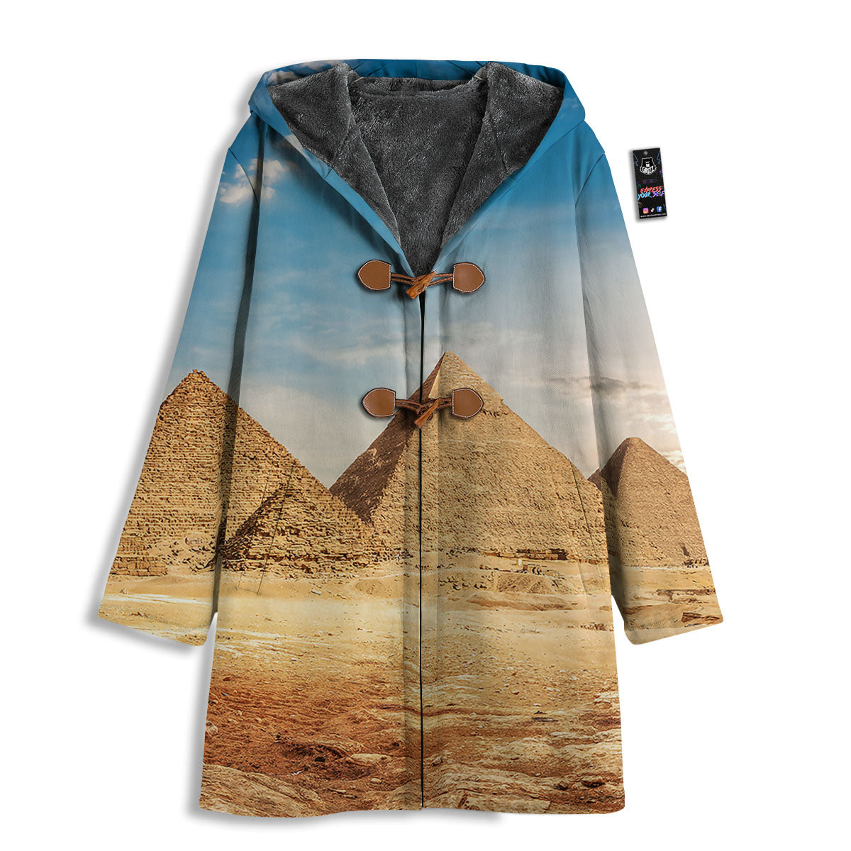 Pyramid Giza Print Men's Windbreaker Jacket-grizzshop