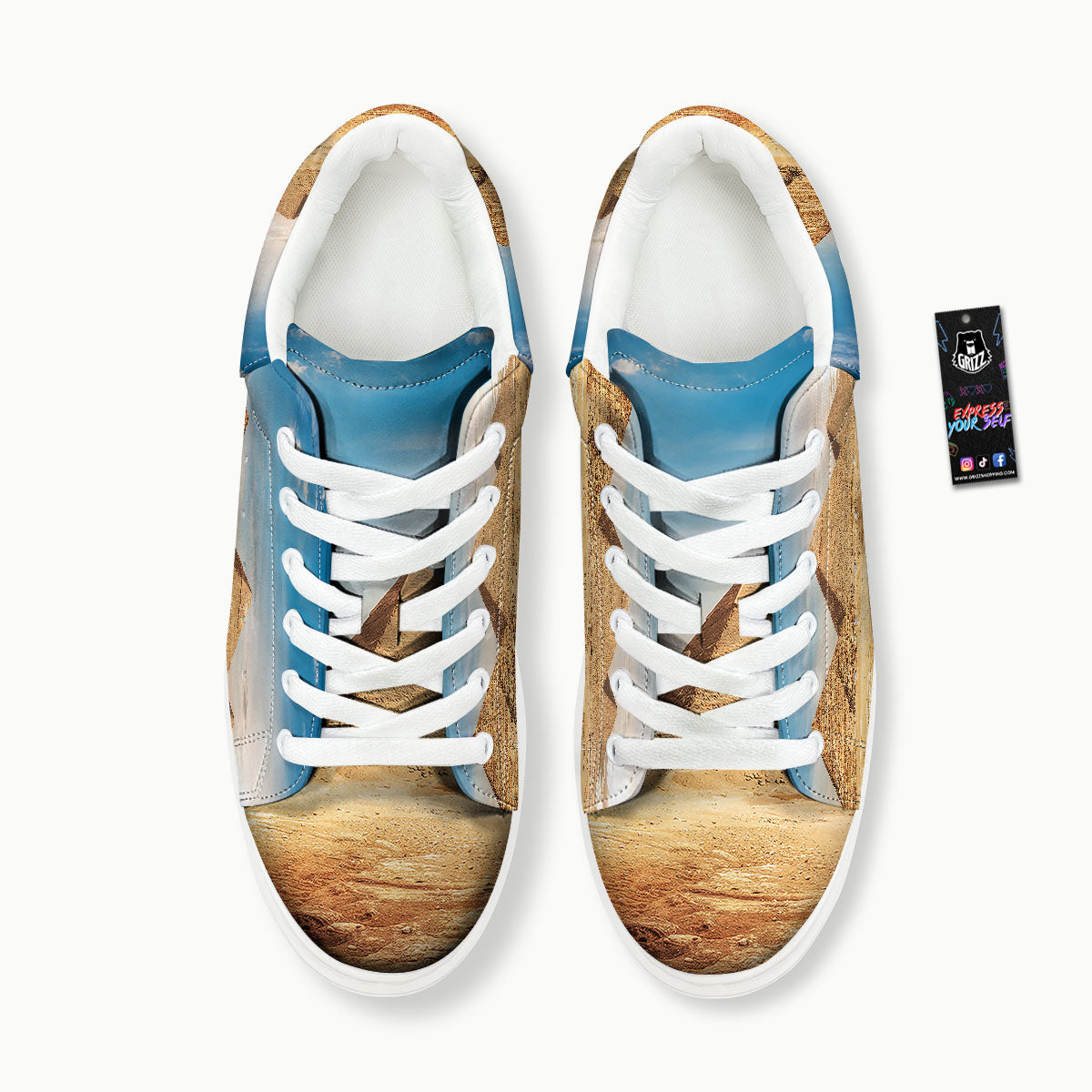 Pyramid Giza Print Platform Shoes-grizzshop
