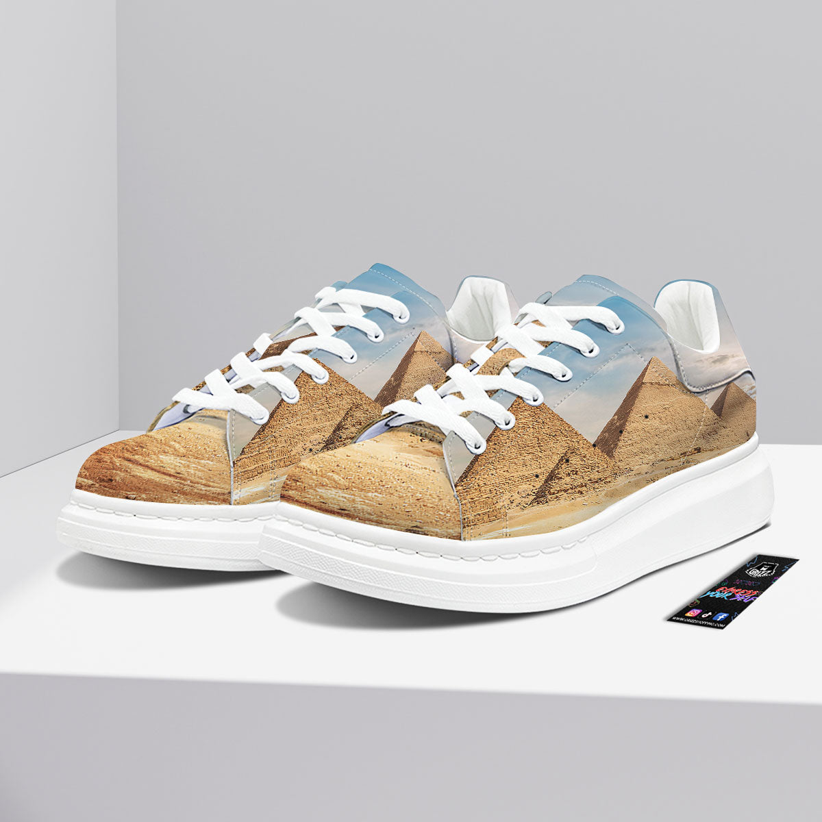 Pyramid Giza Print Platform Shoes-grizzshop