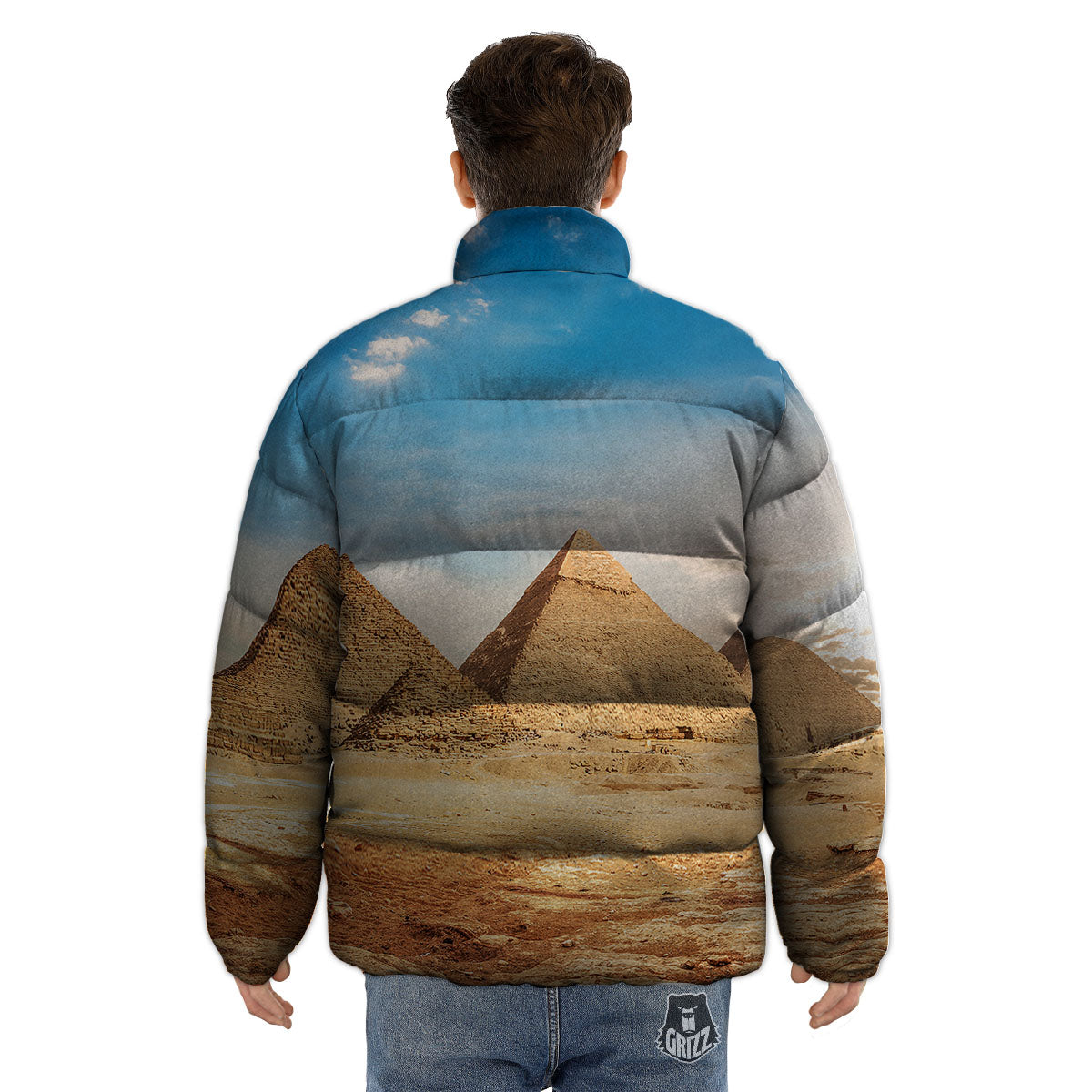 Pyramid Giza Print Puffer Jacket-grizzshop