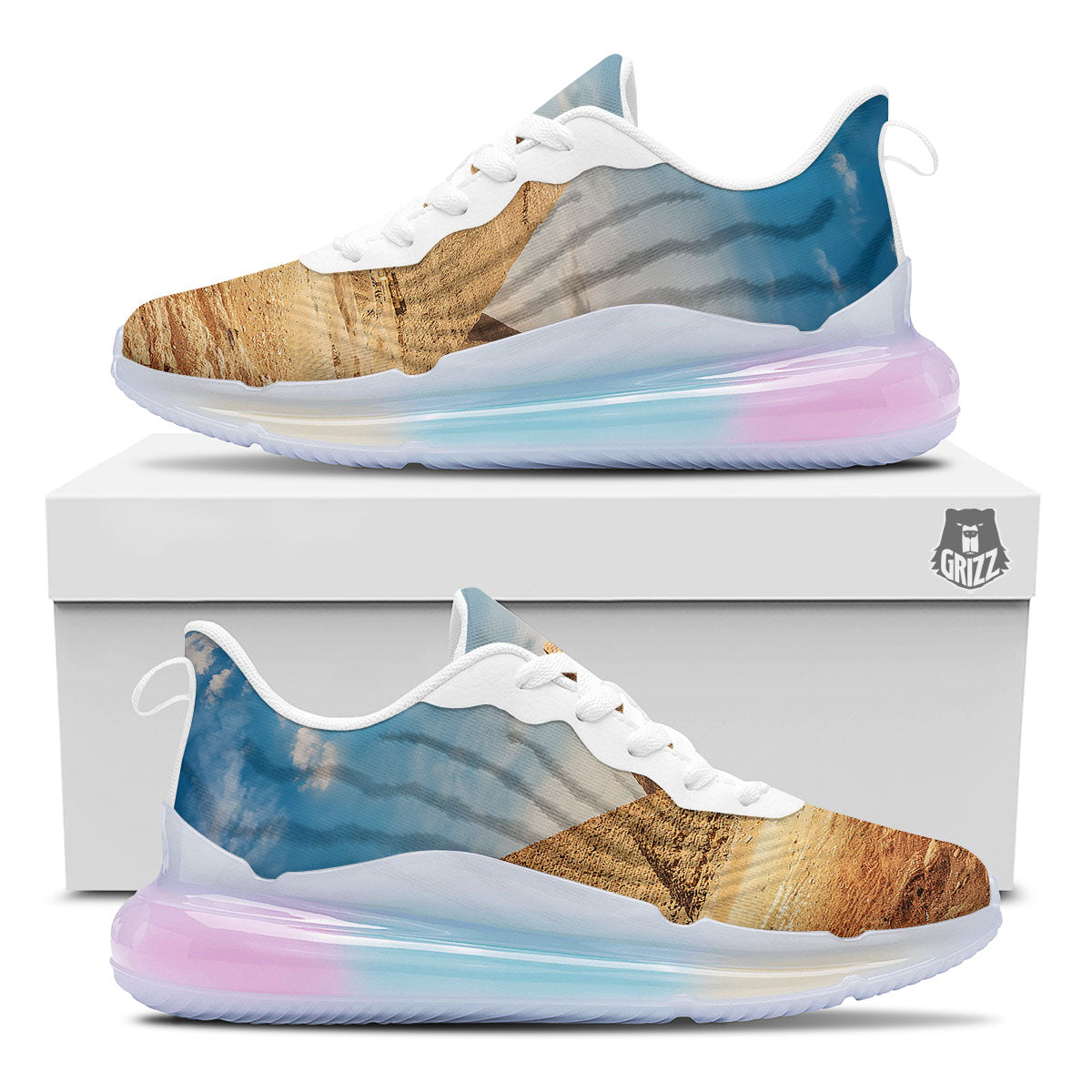 Pyramid Giza Print Running Sneakers-grizzshop