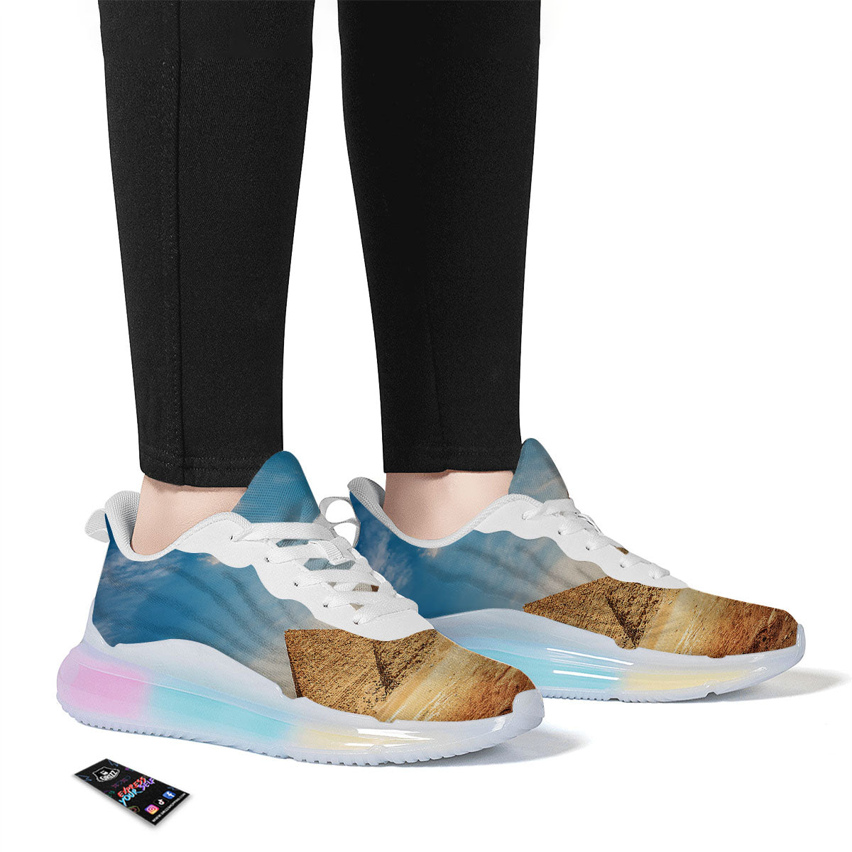 Pyramid Giza Print Running Sneakers-grizzshop