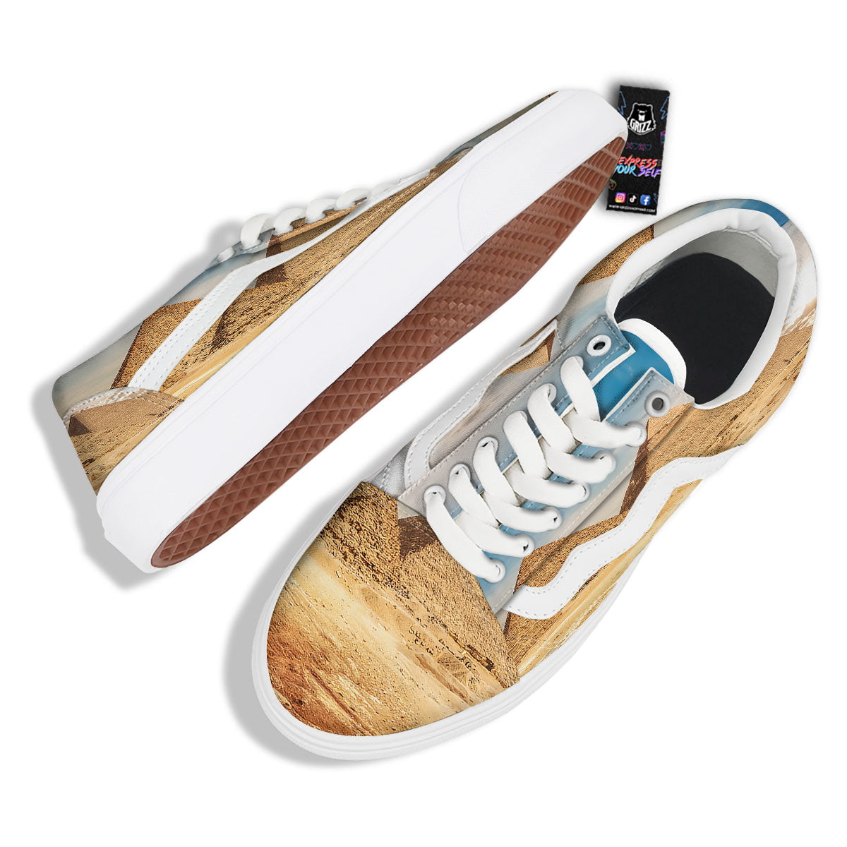 Pyramid Giza Print Skate Shoes-grizzshop