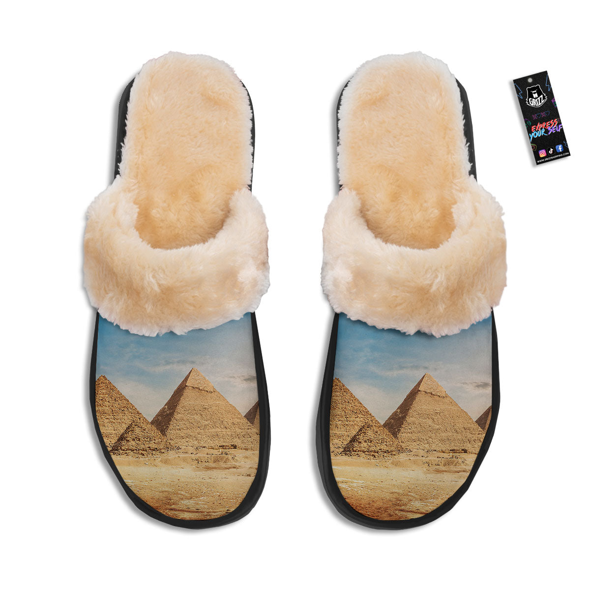 Pyramid Giza Print Slippers-grizzshop