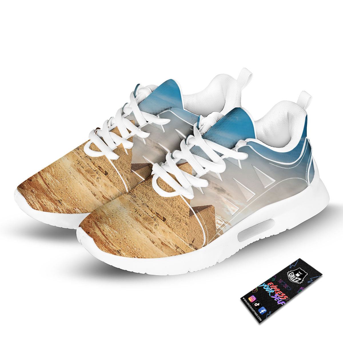 Pyramid Giza Print Tennis Shoes-grizzshop
