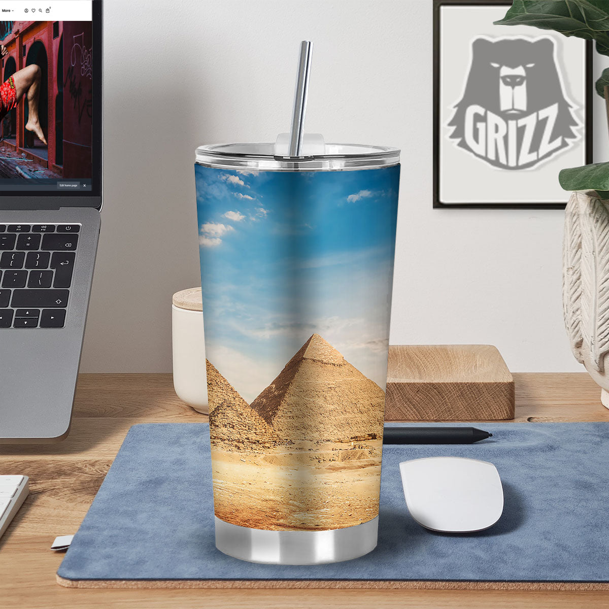 Pyramid Giza Print Tumbler-grizzshop