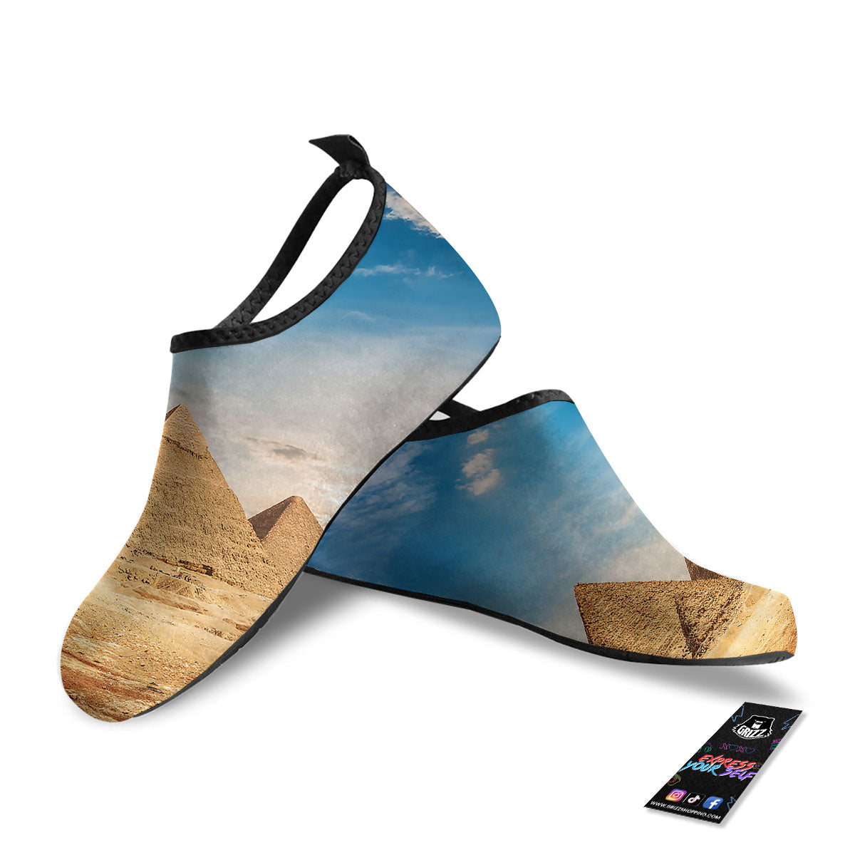 Pyramid Giza Print Water Shoes-grizzshop