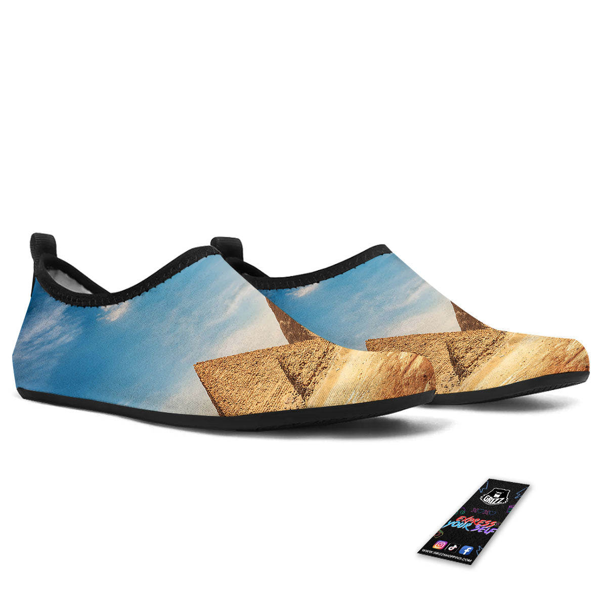 Pyramid Giza Print Water Shoes-grizzshop