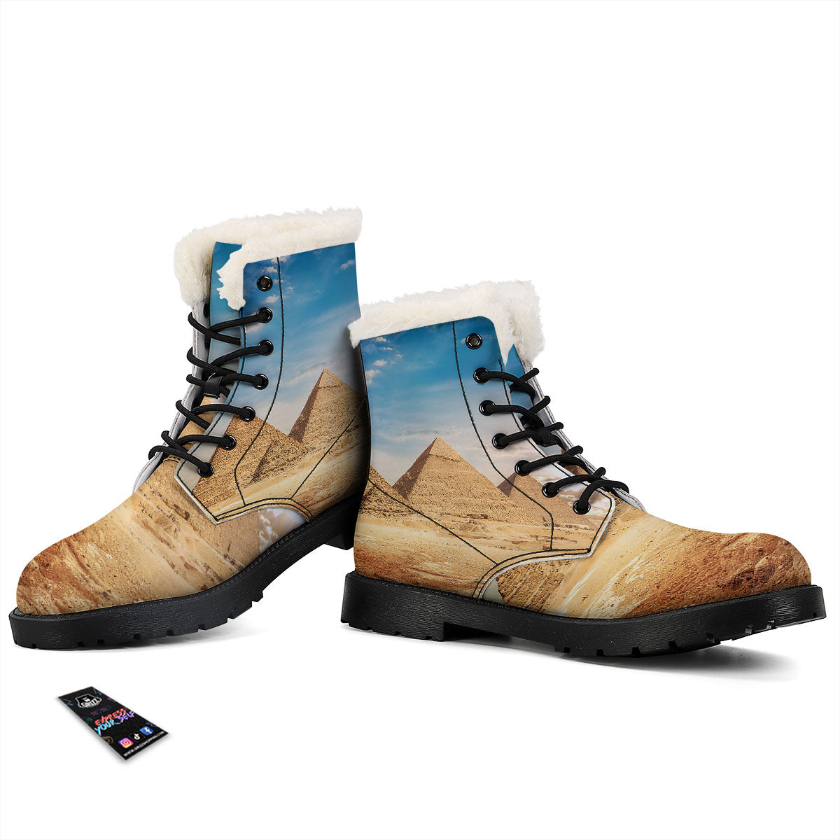 Pyramid Giza Print Winter Boots-grizzshop