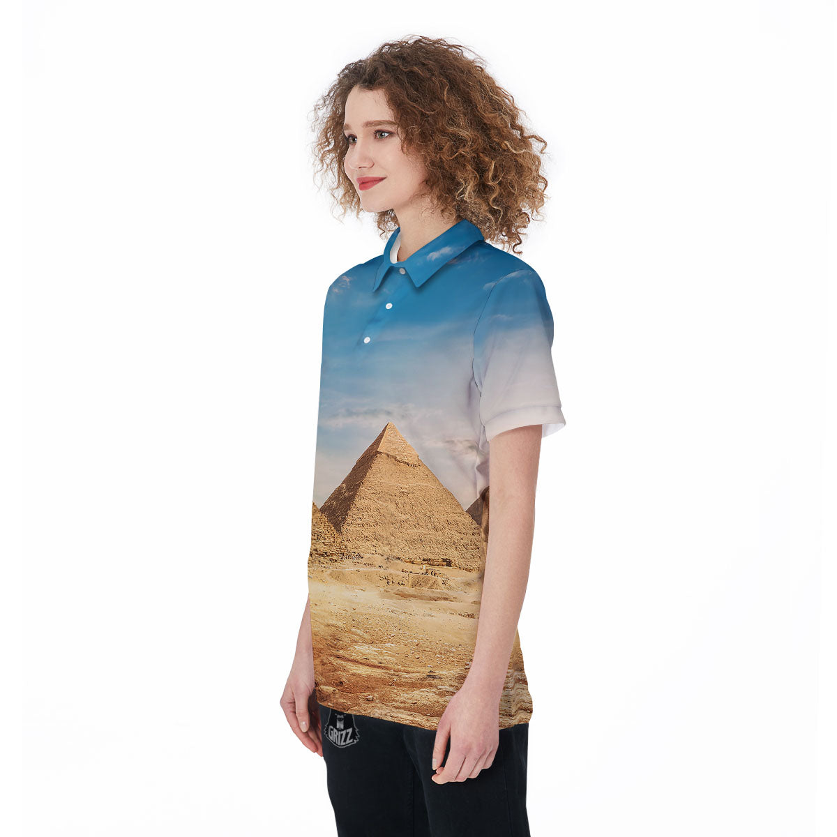 Pyramid Giza Print Women's Golf Shirts-grizzshop