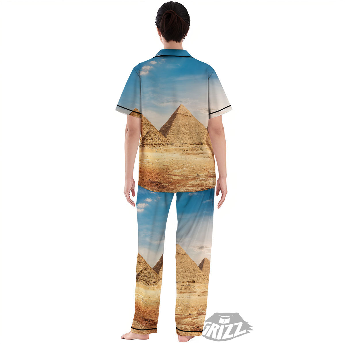 Pyramid Giza Print Women's Pajamas Set-grizzshop