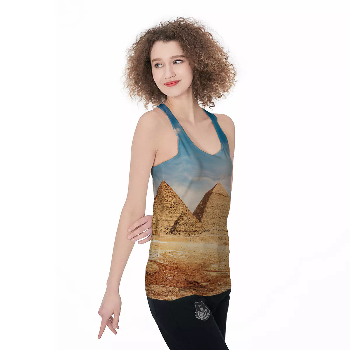 Pyramid Giza Print Women's Racerback Tank Top-grizzshop