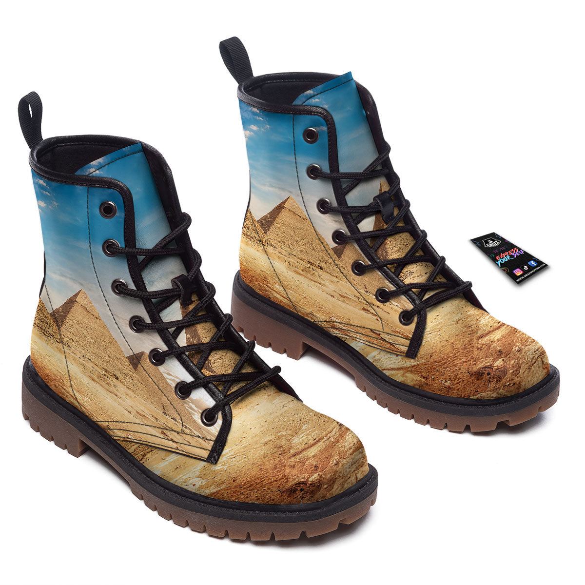 Pyramid Giza Print Work Boots-grizzshop
