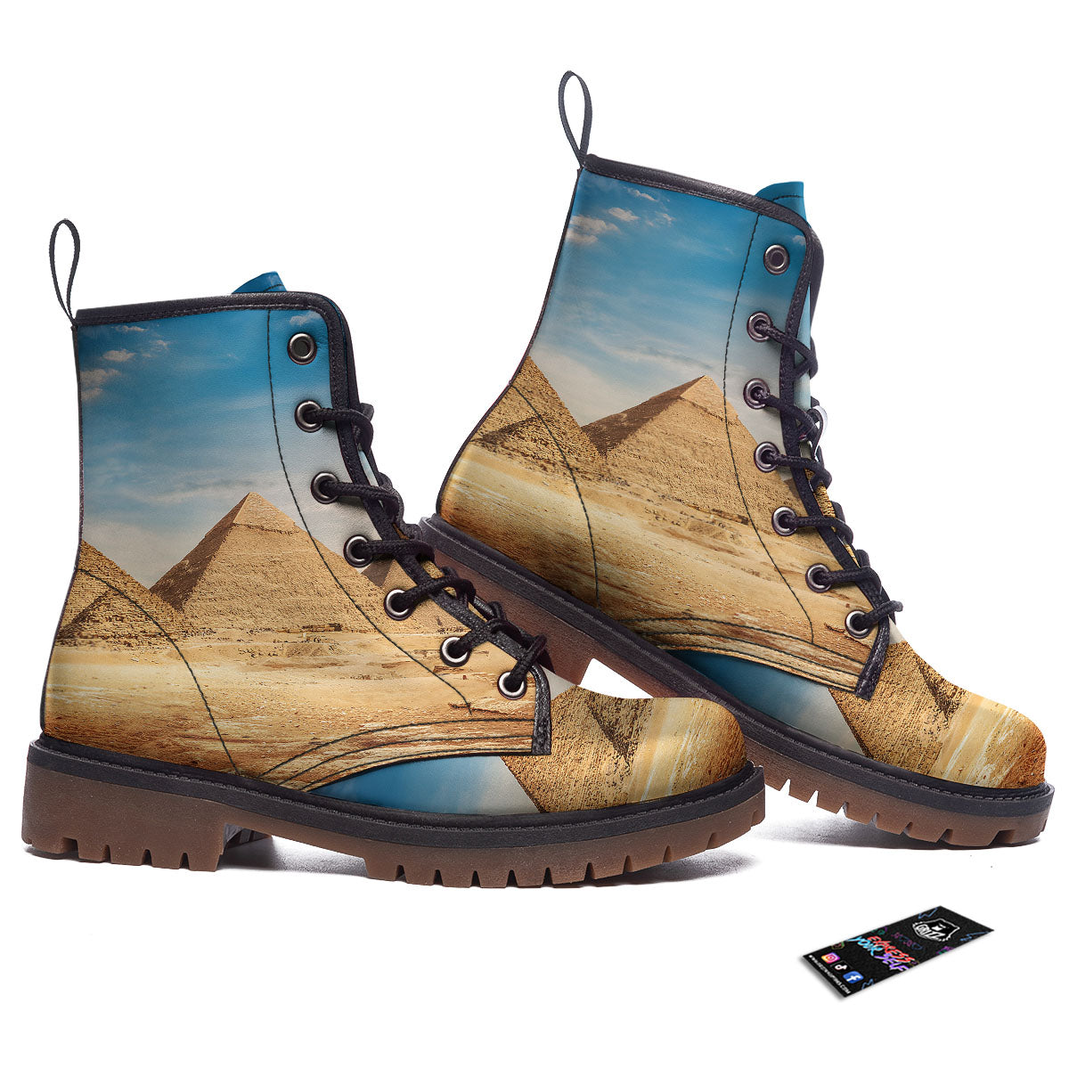 Pyramid Giza Print Work Boots-grizzshop