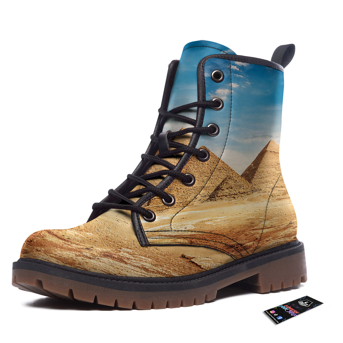 Pyramid Giza Print Work Boots-grizzshop