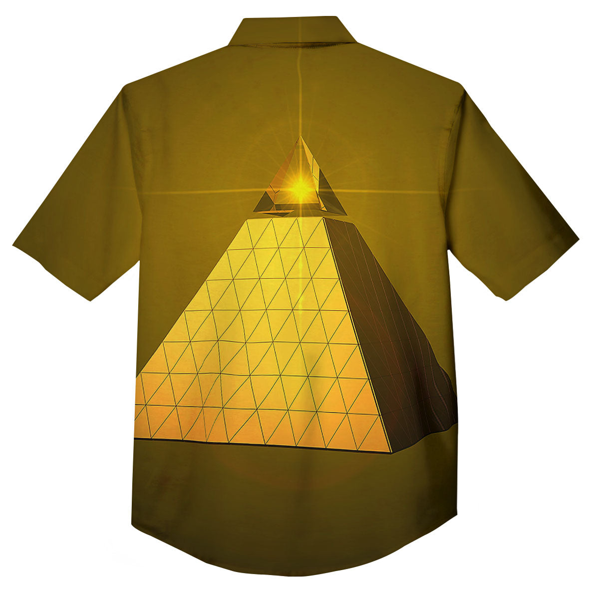 Pyramid Golden Print Button Up Shirt-grizzshop