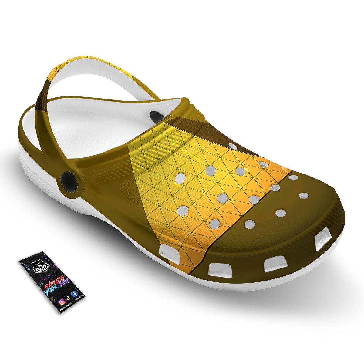 Pyramid Golden Print Clog-grizzshop