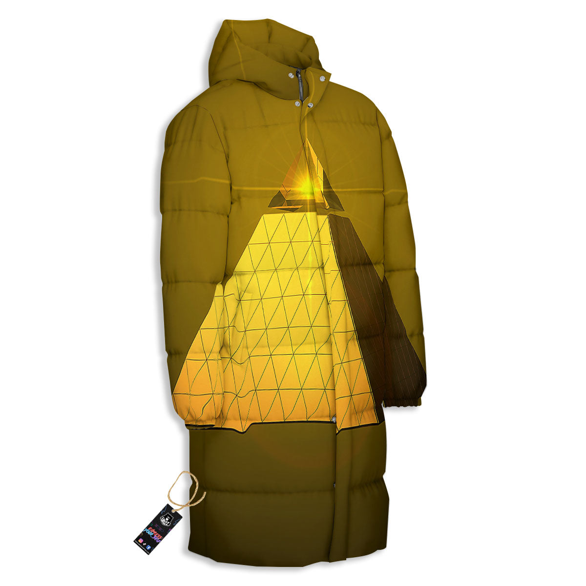 Pyramid Golden Print Long Down Jacket-grizzshop