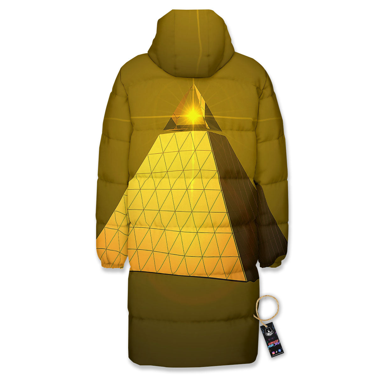 Pyramid Golden Print Long Down Jacket-grizzshop