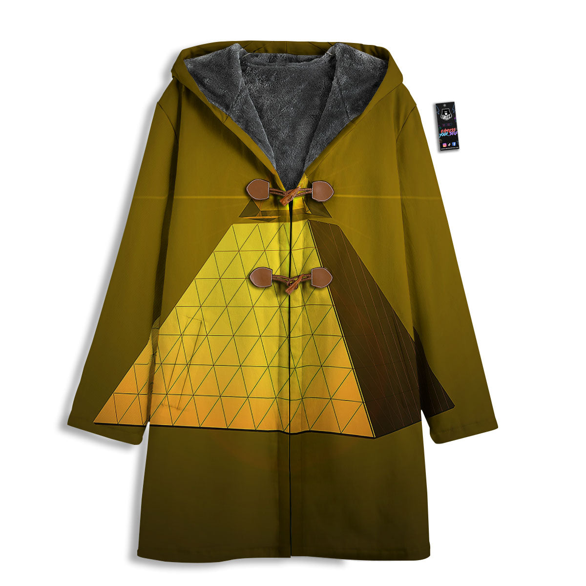 Pyramid Golden Print Men's Windbreaker Jacket-grizzshop
