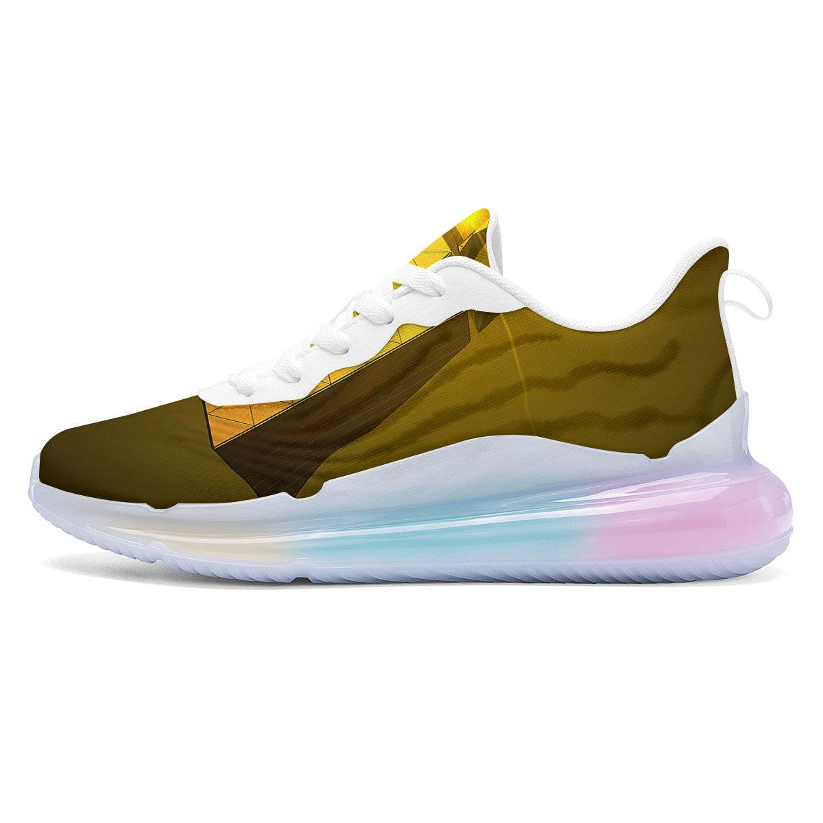 Pyramid Golden Print Running Sneakers-grizzshop