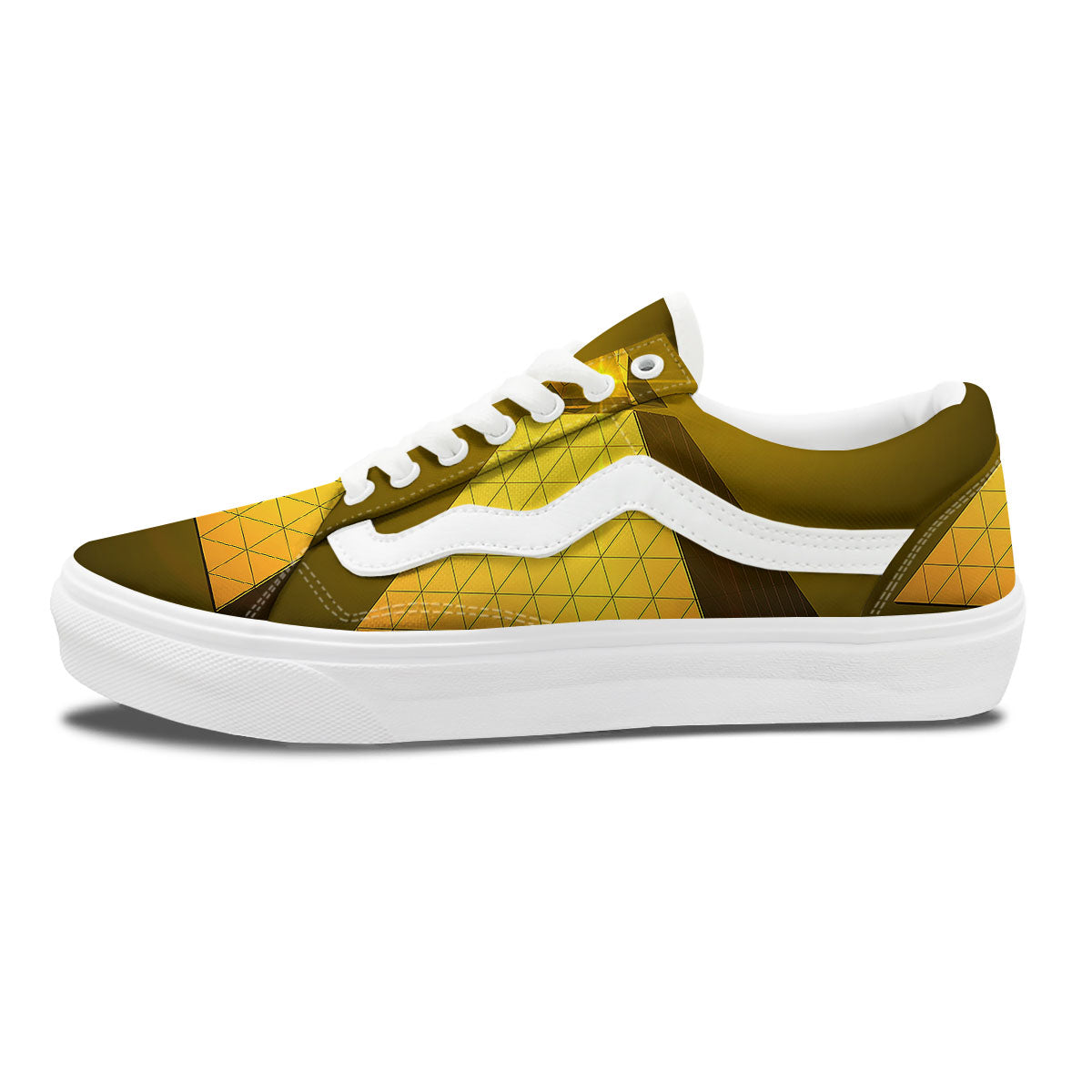 Pyramid Golden Print Skate Shoes-grizzshop