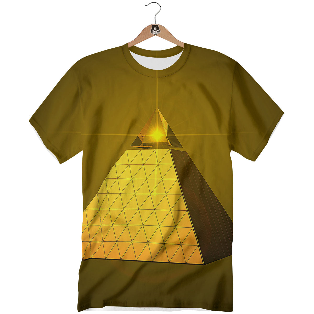 Pyramid Golden Print T-Shirt-grizzshop