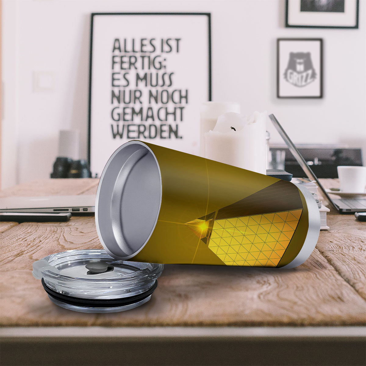 Pyramid Golden Print Tumbler-grizzshop