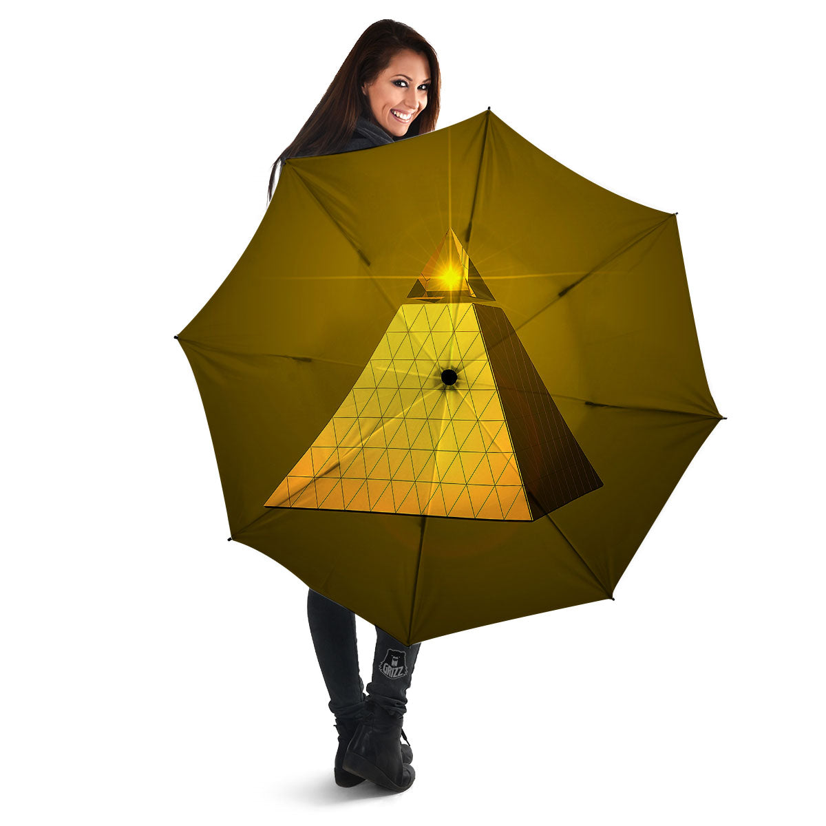 Pyramid Golden Print Umbrella-grizzshop