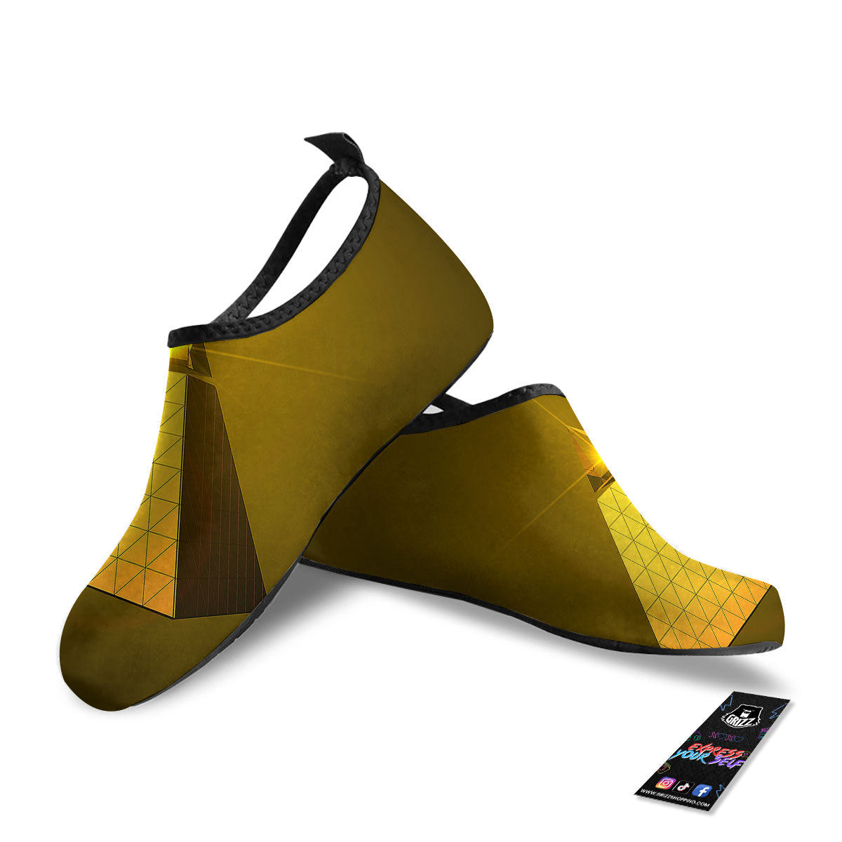 Pyramid Golden Print Water Shoes-grizzshop