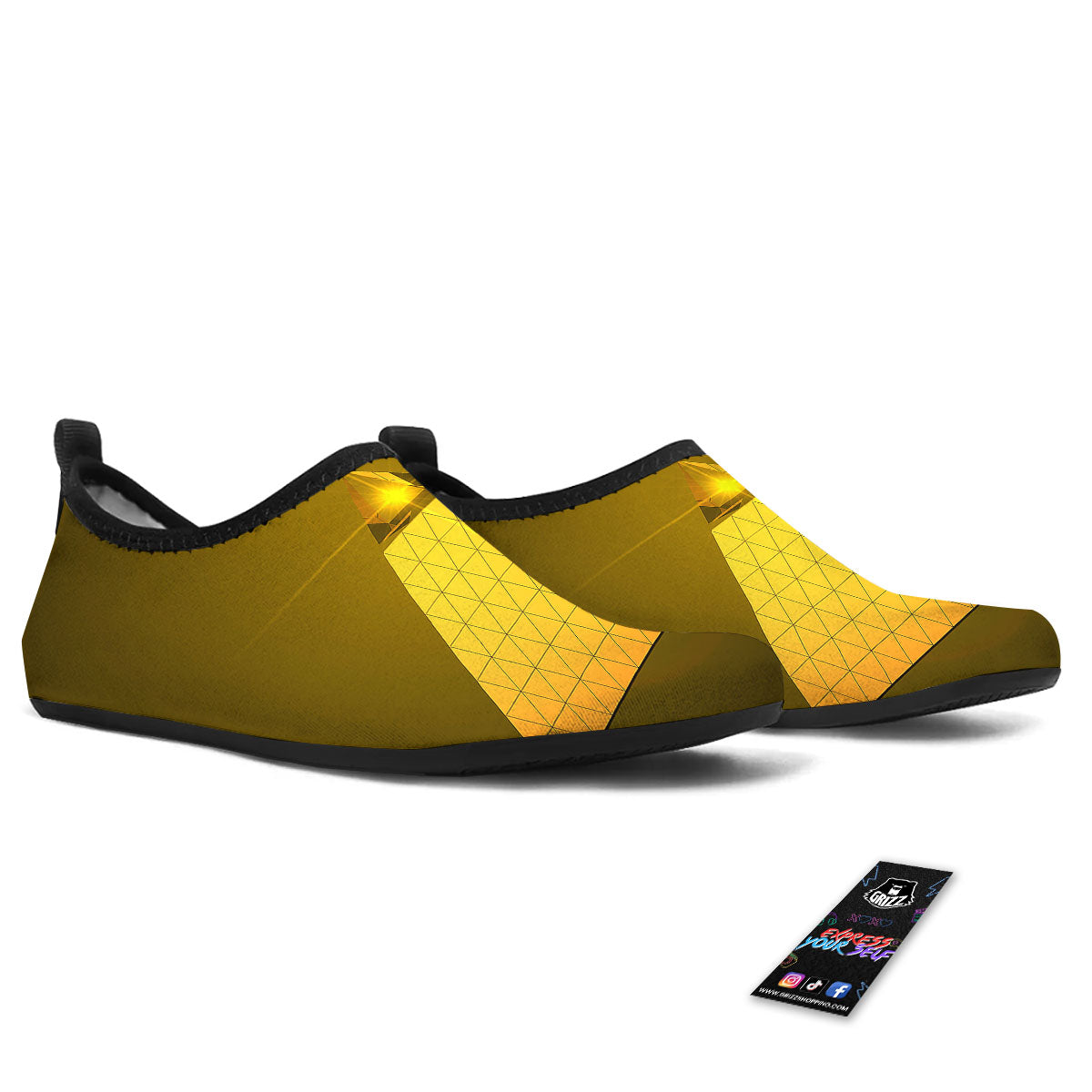 Pyramid Golden Print Water Shoes-grizzshop